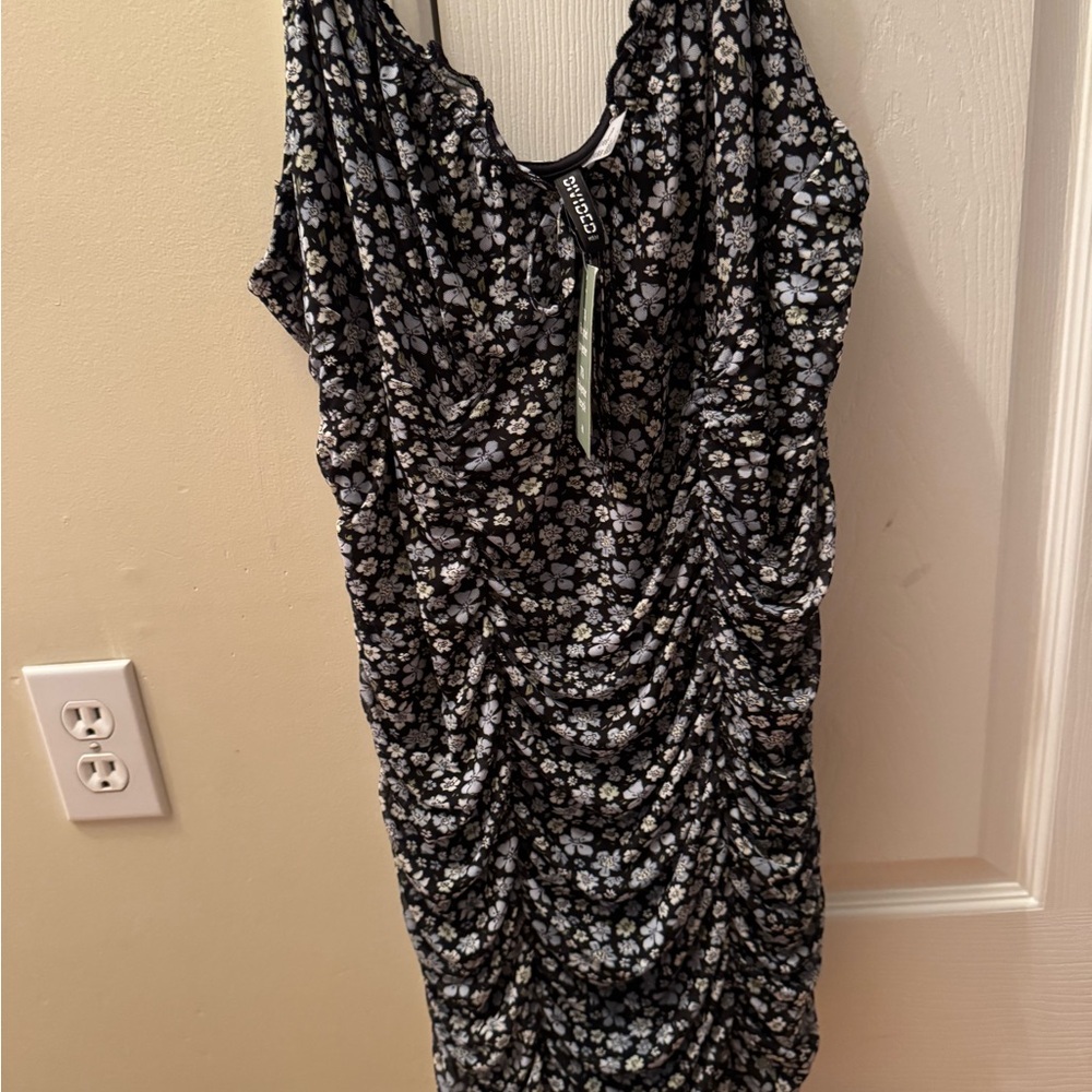 H&M Black Floral Mini Dress